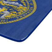 Kleine Glasschneidplatte mit Nebraska-Flagge Schneidebrett (Ecke)