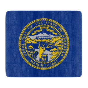 Kleine Glasschneidplatte mit Nebraska-Flagge Schneidebrett