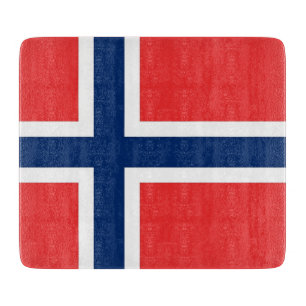 Kleine Glasschneidplatte mit norwegischer Flagge Schneidebrett