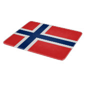Kleine Glasschneidplatte mit norwegischer Flagge Schneidebrett (Ecke)