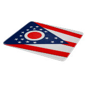 Kleine Glasschneidplatte mit Ohio-Flagge Schneidebrett (Ecke)