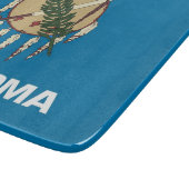 Kleine Glasschneidplatte mit Oklahoma-Flagge Schneidebrett (Ecke)