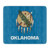 Kleine Glasschneidplatte mit Oklahoma-Flagge Schneidebrett (Vorderseite)