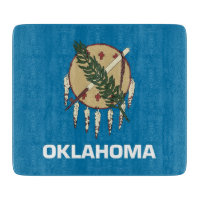 Kleine Glasschneidplatte mit Oklahoma-Flagge