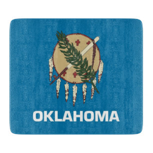 Kleine Glasschneidplatte mit Oklahoma-Flagge Schneidebrett