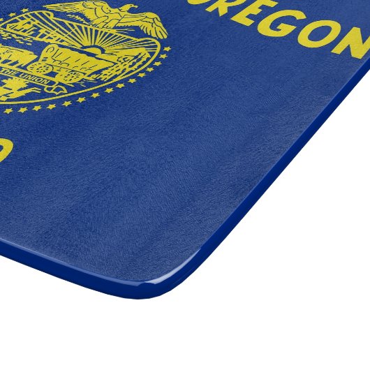 Kleine Glasschneidplatte mit Oregon-Flagge Schneidebrett (Ecke)