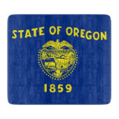 Kleine Glasschneidplatte mit Oregon-Flagge Schneidebrett (Vorderseite)