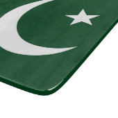 Kleine Glasschneidplatte mit pakistanischer Flagge Schneidebrett (Ecke)