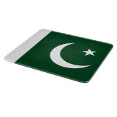 Kleine Glasschneidplatte mit pakistanischer Flagge Schneidebrett (Ecke)