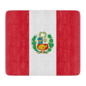 Kleine Glasschneidplatte mit Peru-Flagge Schneidebrett (Vorderseite)