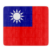 Kleine Glasschneidplatte mit taiwanischer Flagge Schneidebrett (Vorderseite)
