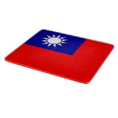 Kleine Glasschneidplatte mit taiwanischer Flagge Schneidebrett (Ecke)