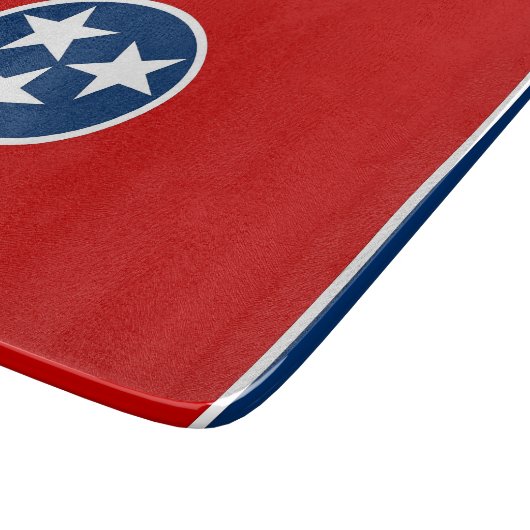 Kleine Glasschneidplatte mit Tennessee-Flagge Schneidebrett (Ecke)