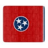 Kleine Glasschneidplatte mit Tennessee-Flagge Schneidebrett (Vorderseite)