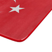 Kleine Glasschneidplatte mit türkischer Flagge Schneidebrett (Ecke)