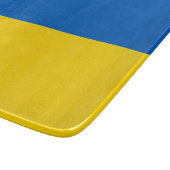 Kleine Glasschneidplatte mit ukrainischer Flagge Schneidebrett (Ecke)