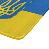 Kleine Glasschneidplatte mit ukrainischer Flagge Schneidebrett (Ecke)