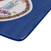 Kleine Glasschneidplatte mit Virginia-Flagge Schneidebrett (Ecke)