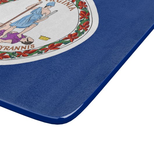 Kleine Glasschneidplatte mit Virginia-Flagge Schneidebrett (Ecke)