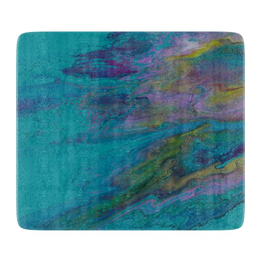 Kleine Glasschneidplatte Schneidebrett (Vorderseite)