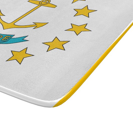 Kleine Glasschneidtafel unter der Flagge von Rhode Schneidebrett (Ecke)