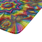 Kleine Glasspanplatte mit LGBTQ-Farben Schneidebrett (Ecke)