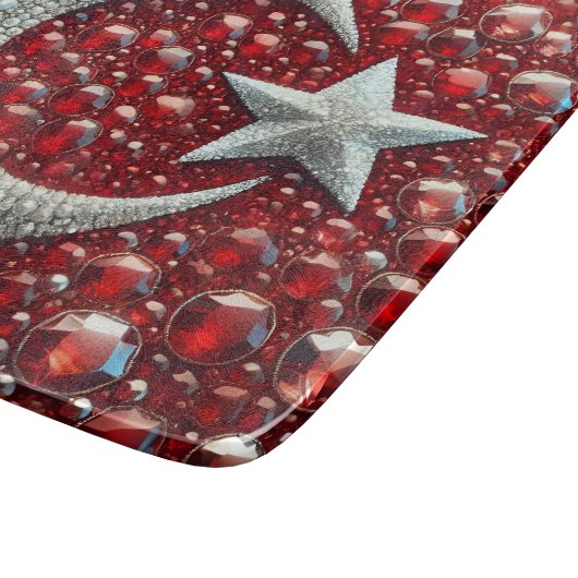 Kleine Glasspanplatte Türkische Farben Schneidebrett (Ecke)