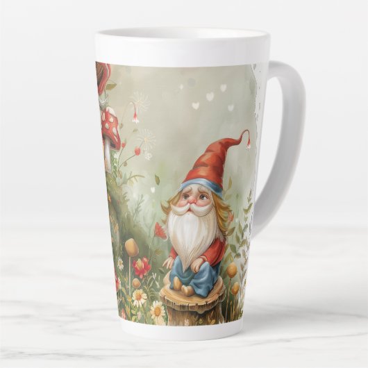 Kleine Gnome & Toadstools Digitale Kunst Milchtasse (Rechte Ecke)