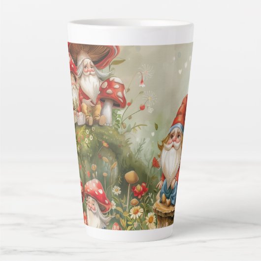 Kleine Gnome & Toadstools Digitale Kunst Milchtasse (Vorderseite)
