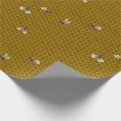 Kleine goldene Honeycomb Bee Hive Geometric H Geschenkpapier (Ecke)
