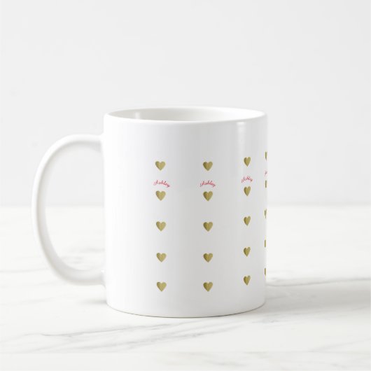 kleine goldene Liebe mit Namen Kaffeetasse (Links)
