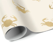Kleine Goldkrebse auf Off-White Geschenkpapier (Rolleneckpunkt)
