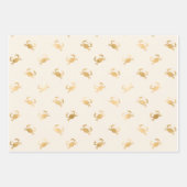 Kleine Goldkrebse auf Off-White Geschenkpapier Set (Vorderseite 3)
