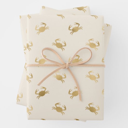 Kleine Goldkrebse auf Off-White Geschenkpapier Set (Beispiel)