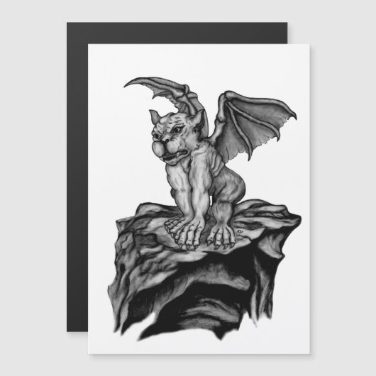 Kleine Golem Gargoyle Magnetkarte (Vorne/Hinten)