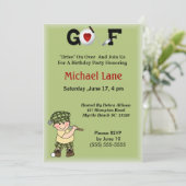 Kleine Golfer Einladung für Kinder (Stehend Vorderseite)