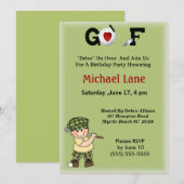 Kleine Golfer Einladung für Kinder (Vorne/Hinten)