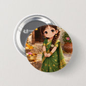 Kleine Grace in Grün Button (Vorne & Hinten)