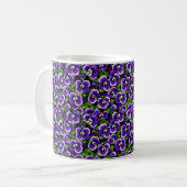 Kleine grafische Lila Stiefmütterchen Kaffeetasse (Vorderseite Links)