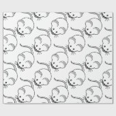 Kleine grafische Mäuse Geschenkpapier (Flach)