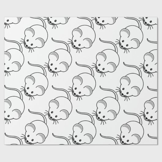 Kleine grafische Mäuse Geschenkpapier (Flach)