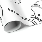 Kleine grafische Mäuse Geschenkpapier (Rolleneckpunkt)