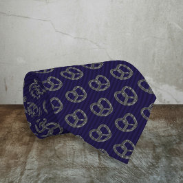 Kleine graue Bretzel auf dunklem Streifen formell Krawatte