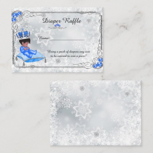 Kleine, graue, gefrorene Prinz-Windeln-Raffelkarte Begleitkarte (Vorne/Hinten)