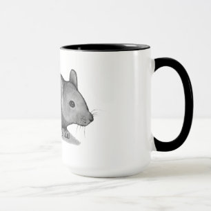 Kleine graue Maus im Bleistift: Realismus-Kunst Tasse