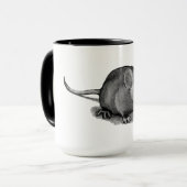 Kleine graue Maus im Bleistift: Realismus-Kunst Tasse (Vorderseite Links)