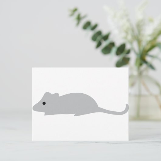 kleine graue Maus Postkarte (Stehend Vorderseite)