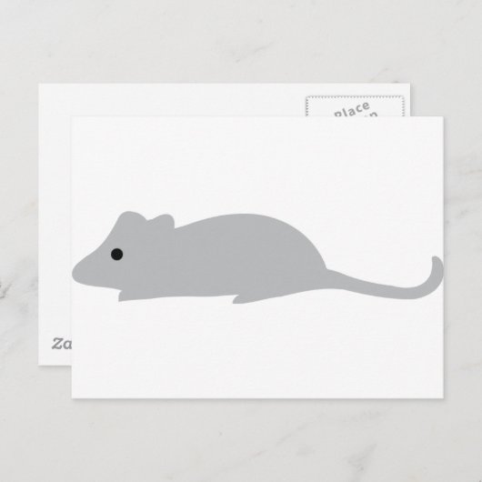 kleine graue Maus Postkarte (Vorne/Hinten)
