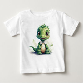 Kleine groene Dino Baby T-shirt