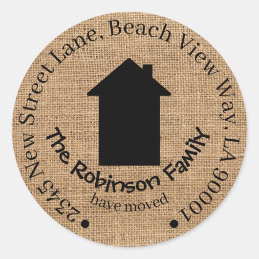 Kleine/große bewegte Hausaufkleber Runder Aufkleber (Vorderseite)